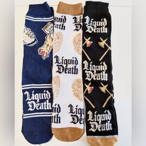 ODD SOX 3 PK Liquid Death Crew Socks sizes 6-13 NWT